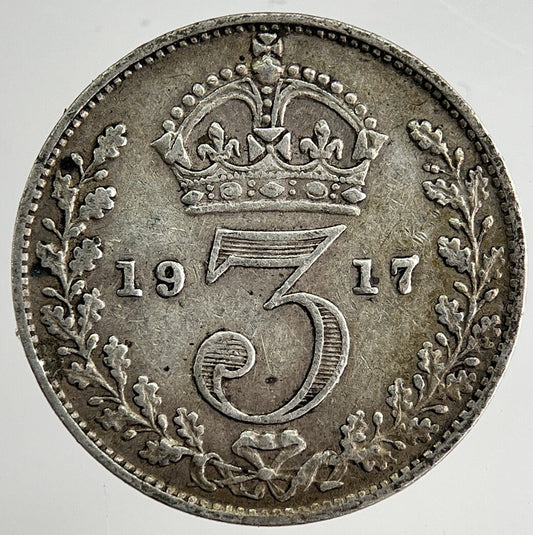 1917 George V Threepence Silver Coin | Very High Grade | a8434