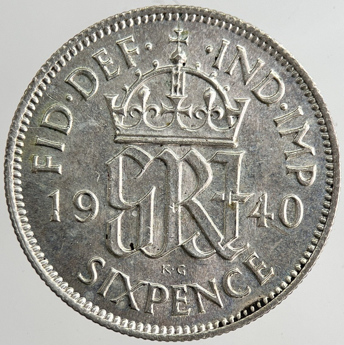 1940 George VI British Sixpence Silver Coin | Very Fine Grade | a8348