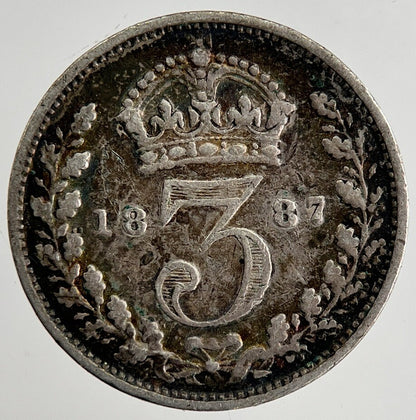 1887 Victoria Threepence Silver Coin | Fine Collectable Grade | a8502