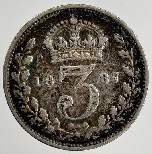1887 Victoria Threepence Silver Coin | Fine Collectable Grade | a8502