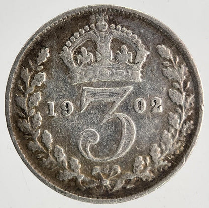 1902 Edward VII Threepence Silver Coin | Fine Collectable Grade | a6875