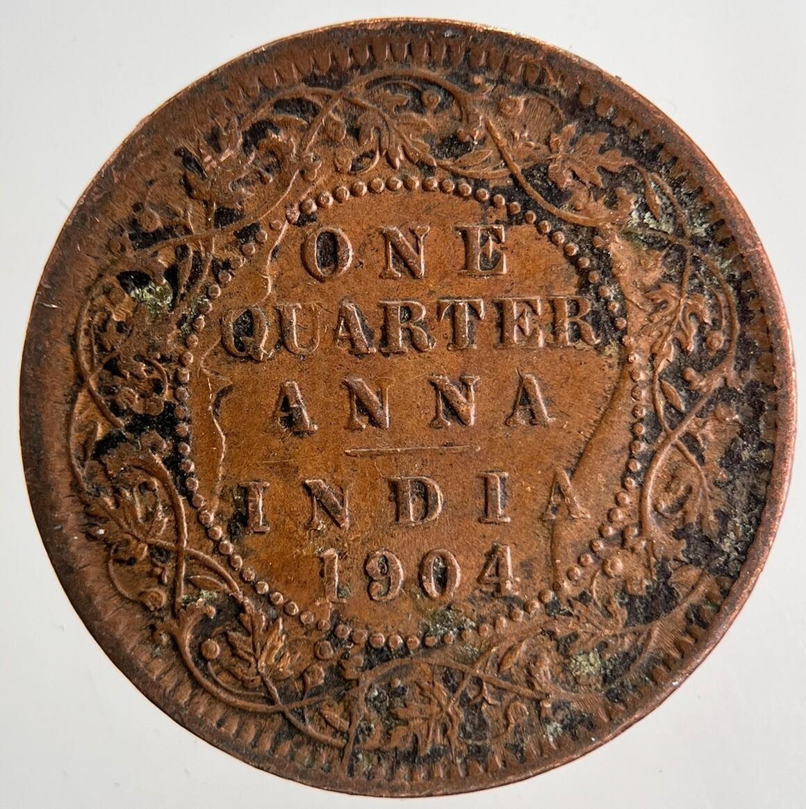 1904 India Quarter Anna Coin | Very High Grade | a6873