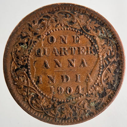 1904 India Quarter Anna Coin | Very High Grade | a6873