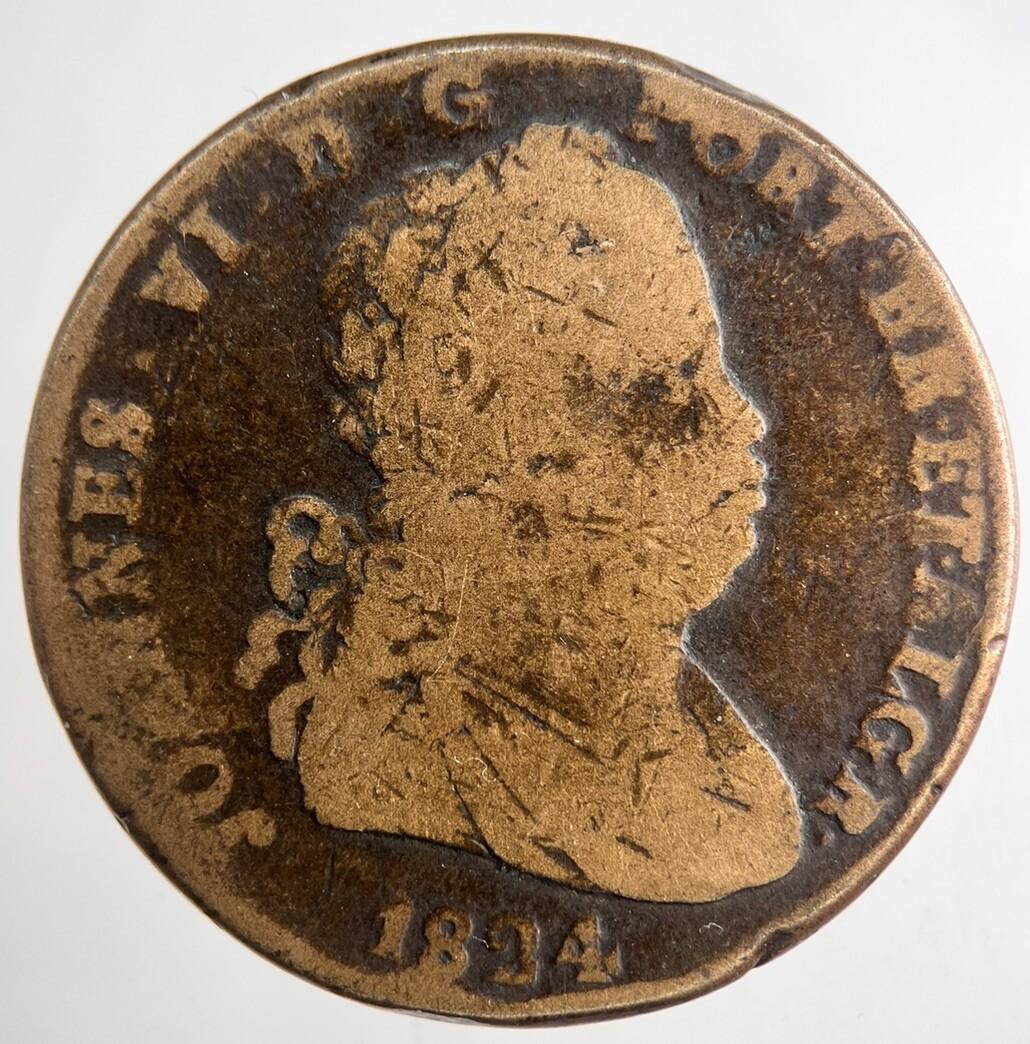 1824 Portugal 40 Reis Coin | Collectable Grade | a865