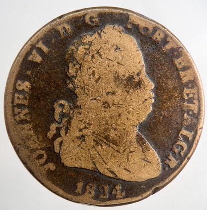 1824 Portugal 40 Reis Coin | Collectable Grade | a865