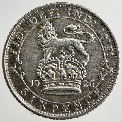 1926 George V Sixpence Silver Coin | Very High Grade | a8512