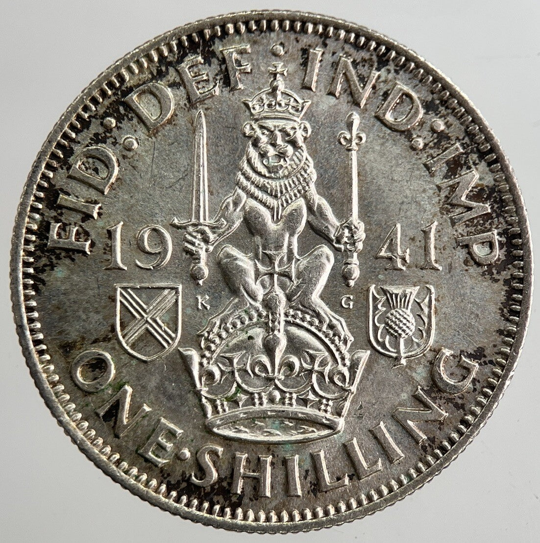 1941 George VI British Shilling Silver Coin | Very Fine Grade | a8353