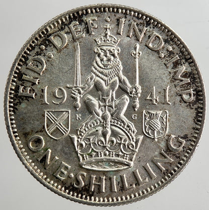 1941 George VI British Shilling Silver Coin | Very Fine Grade | a8353