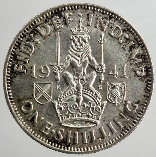 1941 George VI British Shilling Silver Coin | Very Fine Grade | a8353