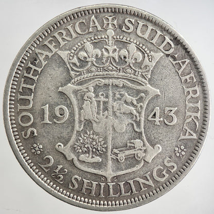 1943 South Africa Half-Crown Silver Coin | Fine Collectable Grade | a8362