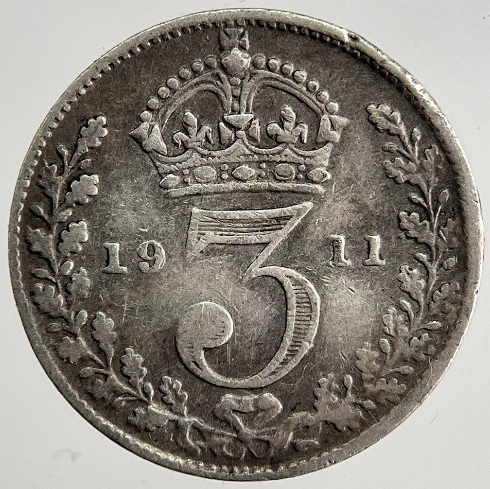 1911 George V Threepence Silver Coin | Fine Collectable Grade | a8442
