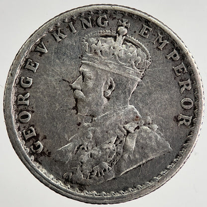 1918 India 1/4 Quarter Rupee Silver Coin | Fine Collectable Grade | a8455