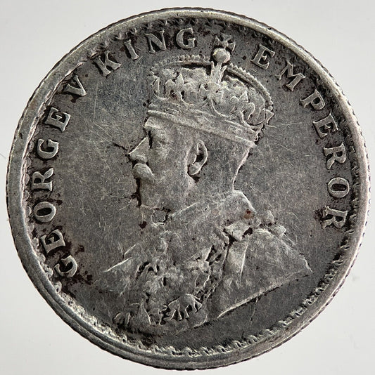 1918 India 1/4 Quarter Rupee Silver Coin | Fine Collectable Grade | a8455