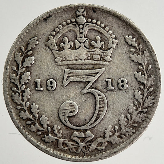 1918 George V Threepence Silver Coin | Collectable Grade | a8453
