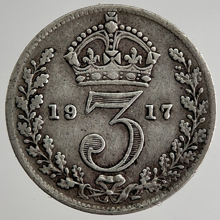 1917 George V Threepence Silver Coin | Fine Collectable Grade | a8445