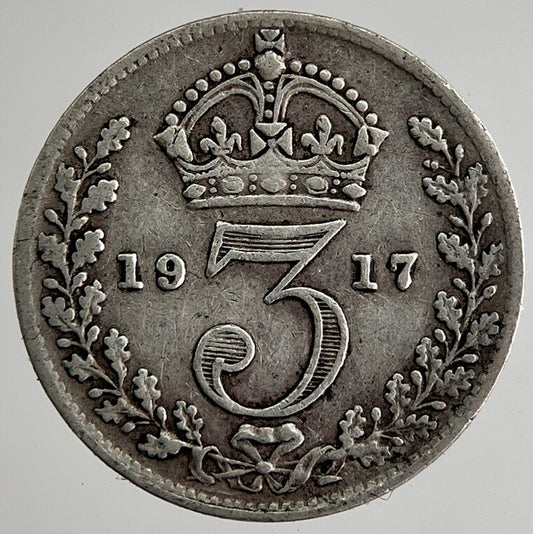 1917 George V Threepence Silver Coin | Fine Collectable Grade | a8445