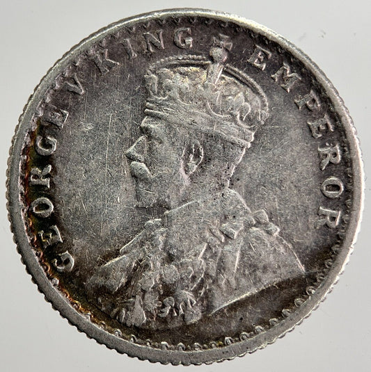 1917 India 1/4 Quarter Rupee Silver Coin | Fine Collectable Grade | a8411