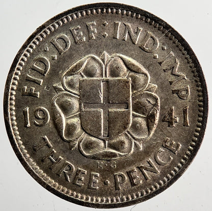 1941 George VI Threepence Silver Coin | Fine Collectable Grade | a6384
