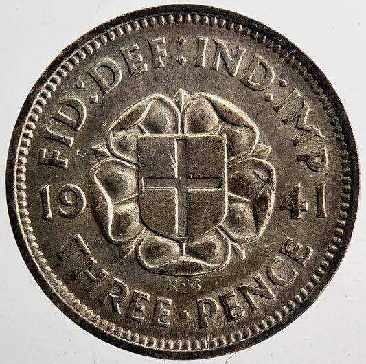 1941 George VI Threepence Silver Coin | Fine Collectable Grade | a6384