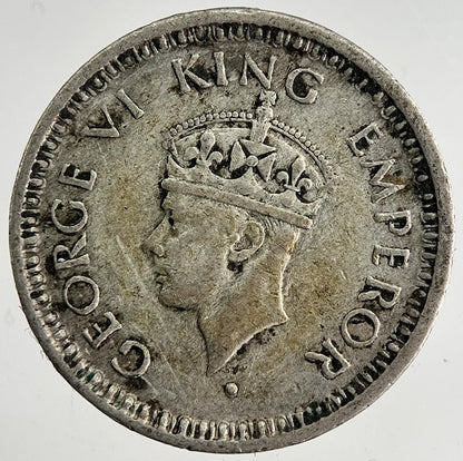 1945 India 1/4 Quarter Rupee Silver Coin | Fine Collectable Grade | a8457
