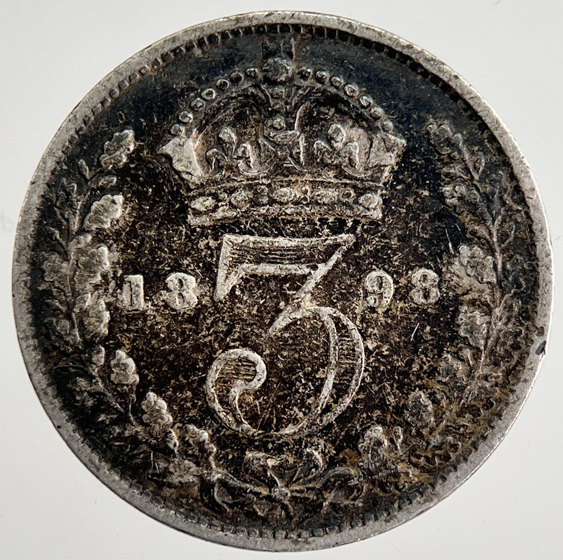 1898 Victoria Threepence Silver Coin | Fine Collectable Grade | a8501