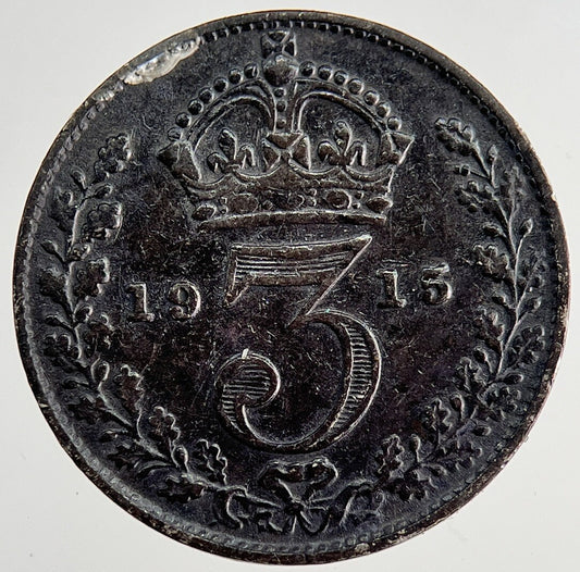 1915 George V Threepence Silver Coin | Very High Grade | a8438