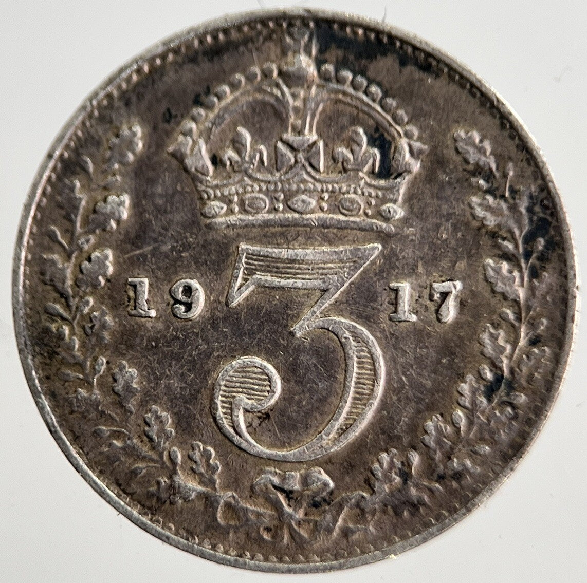 1917 George V Threepence Silver Coin | Very High Grade | a8433