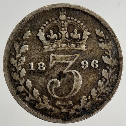 1896 Victoria Threepence Silver Coin | Fine Collectable Grade | a8500