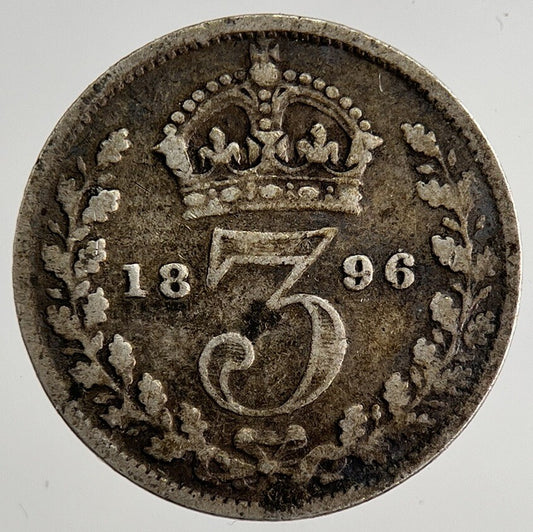 1896 Victoria Threepence Silver Coin | Fine Collectable Grade | a8500
