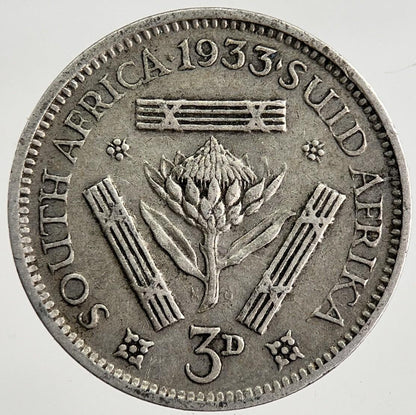 1933 South Africa Threepence Silver Coin | Collectable Grade | a8358
