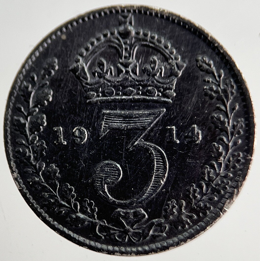 1914 George V Threepence Silver Coin | Very High Grade | a8432