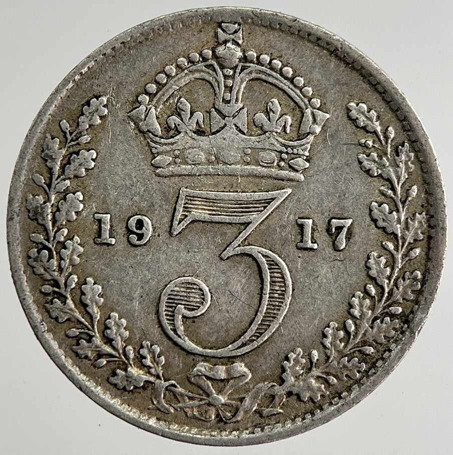 1917 George V Threepence Silver Coin | Fine Collectable Grade | a8446