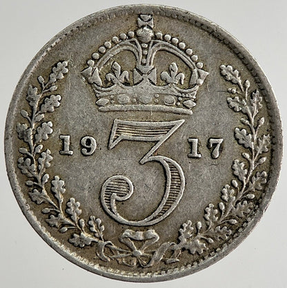 1917 George V Threepence Silver Coin | Fine Collectable Grade | a8446