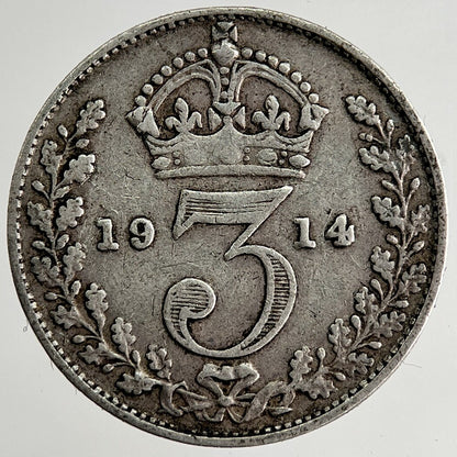 1914 George V Threepence Silver Coin | Collectable Grade | a8454