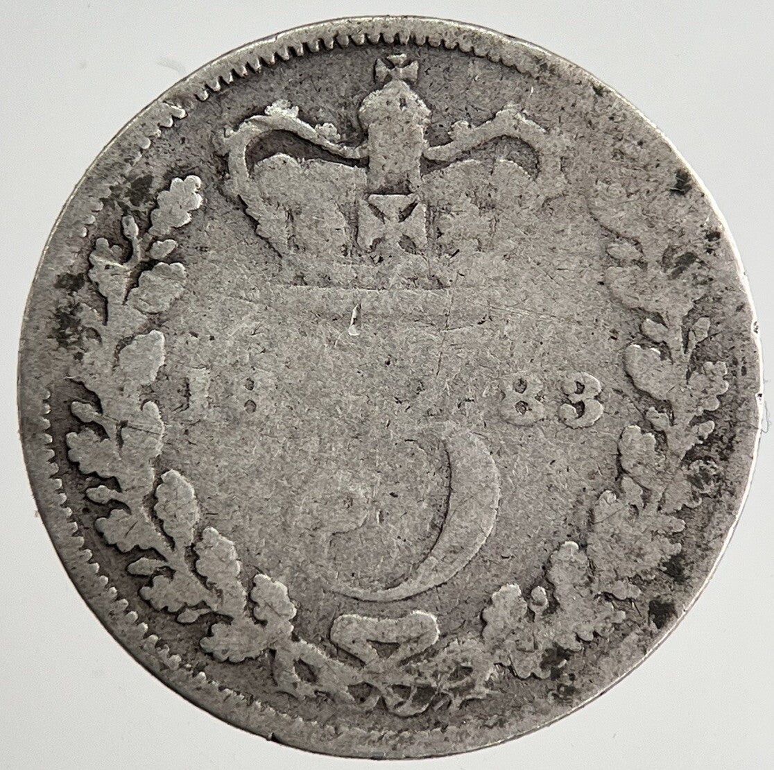 1883 Victoria Threepence Silver Coin | Collectable Grade | a8474