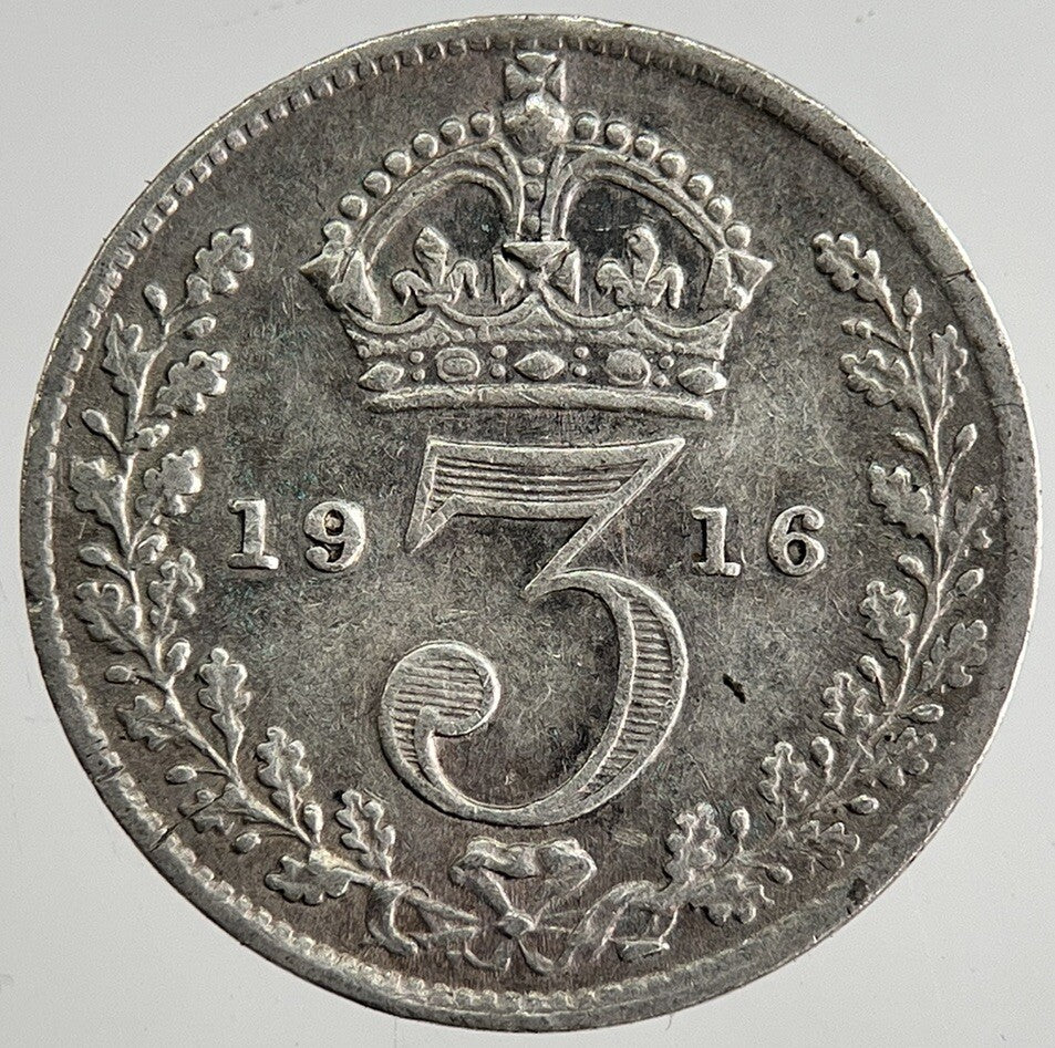 1916 George V Threepence Silver Coin | Very High Grade | a8439