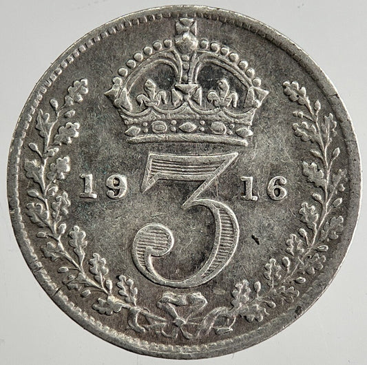 1916 George V Threepence Silver Coin | Very High Grade | a8439