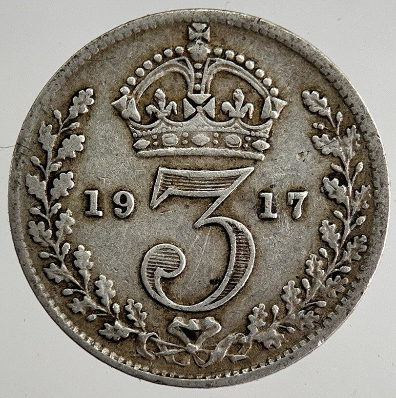 1917 George V Threepence Silver Coin | Very High Grade | a8441