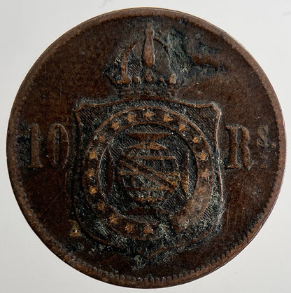 1869 Brazil 10 Reis Coin | Collectable Grade | a8363
