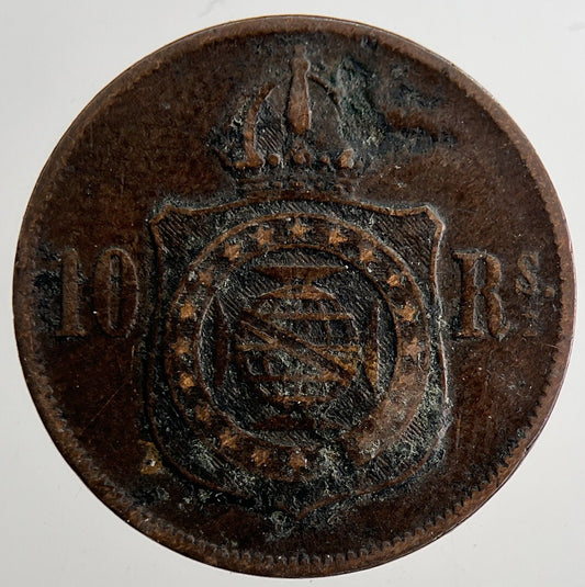 1869 Brazil 10 Reis Coin | Collectable Grade | a8363