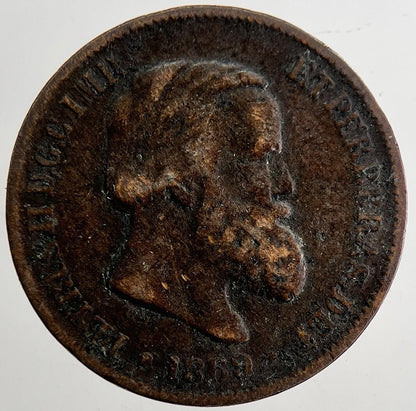 1869 Brazil 10 Reis Coin | Collectable Grade | a8363