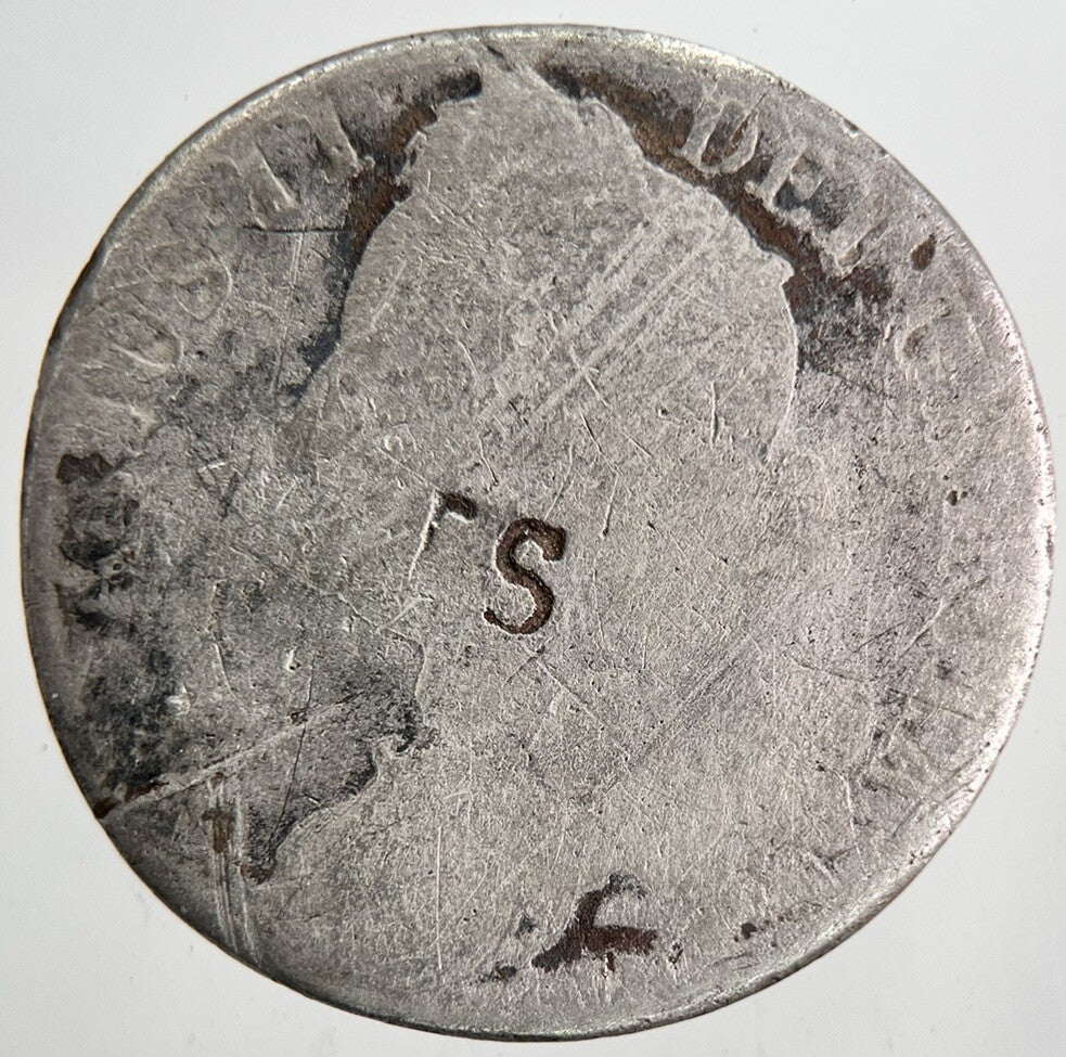 British George II 2nd Shilling Silver Coin | Fair Grade | a6889