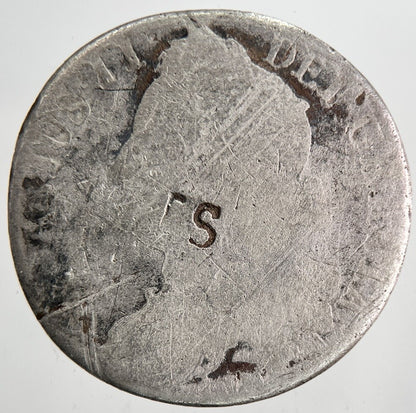 British George II 2nd Shilling Silver Coin | Fair Grade | a6889