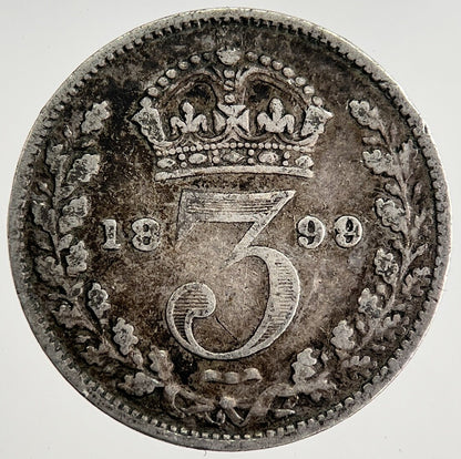 1899 Victoria Threepence Silver Coin | Fine Collectable Grade | a8496