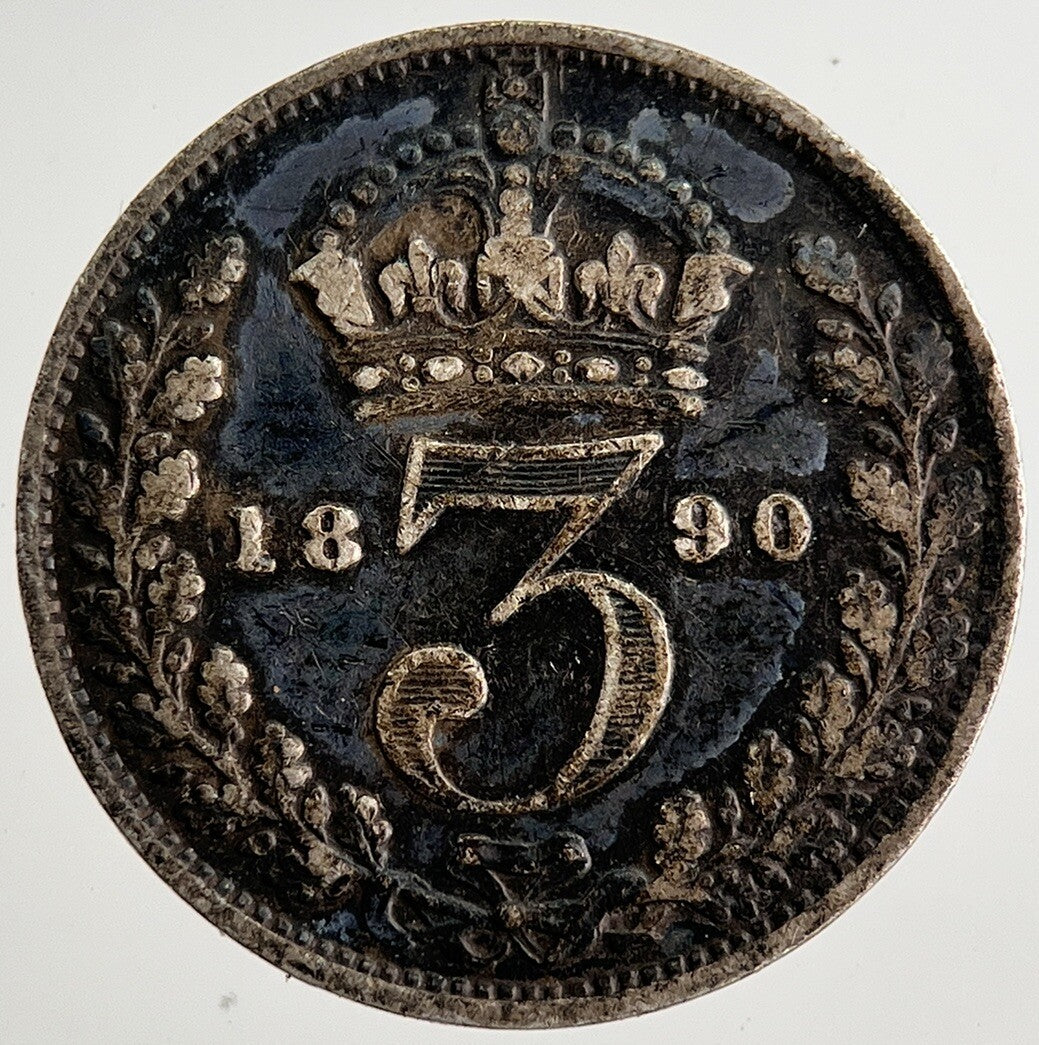 1890 Victoria Threepence Silver Coin | Fine Collectable Grade | a8494
