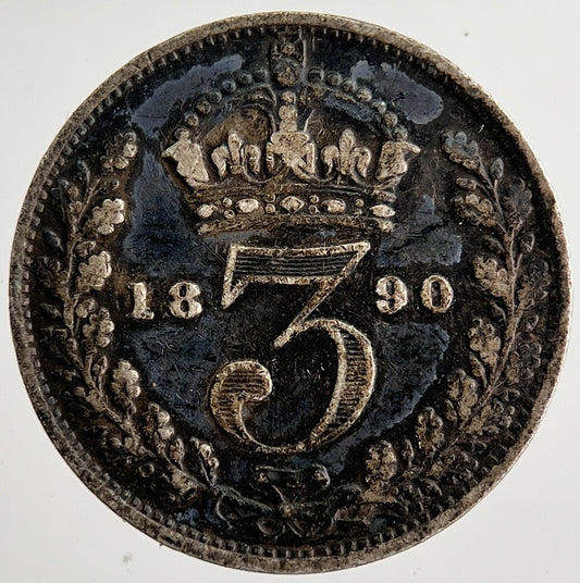 1890 Victoria Threepence Silver Coin | Fine Collectable Grade | a8494