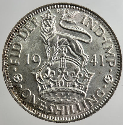 1941 George VI British Shilling Silver Coin | Very Fine Grade | a8352