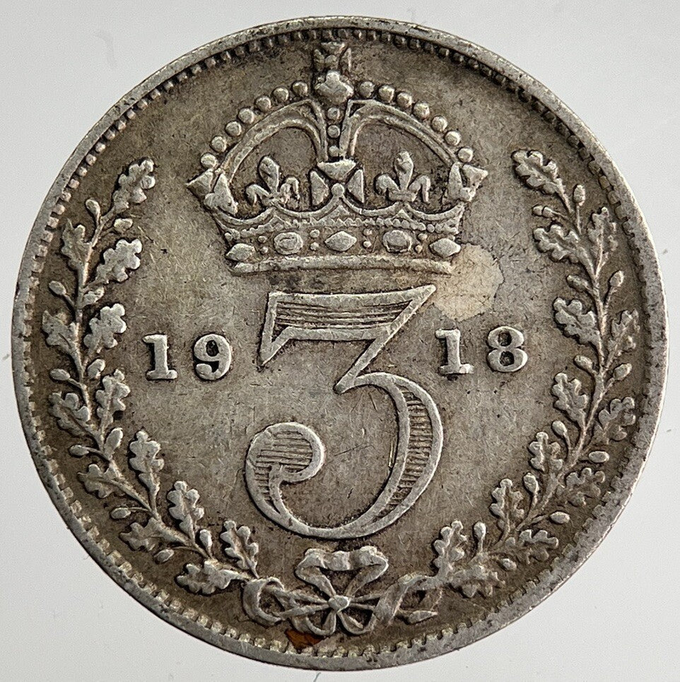 1918 George V Threepence Silver Coin | Very High Grade | a8437