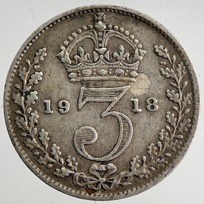 1918 George V Threepence Silver Coin | Very High Grade | a8437