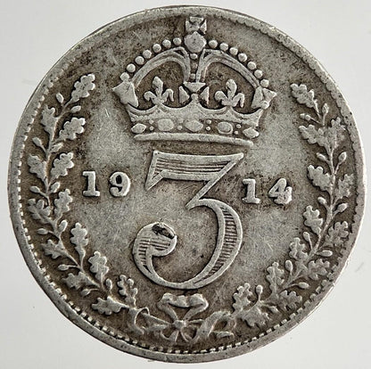 1914 George V Threepence Silver Coin | Fine Collectable Grade | a8444
